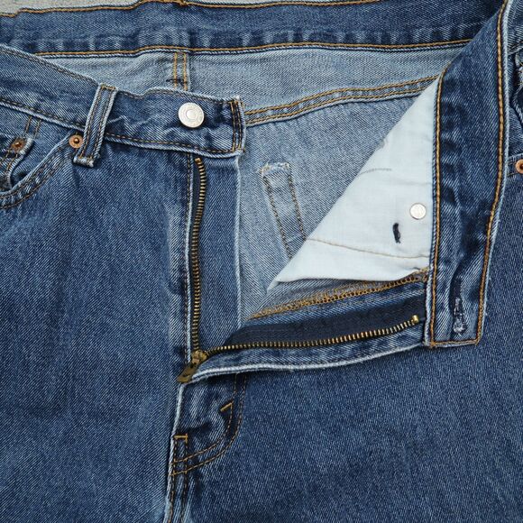 Levi's 505 Jeans Mens Size 36x29 Blue Regular Straight Denim Medium Wash - Picture 2 of 16